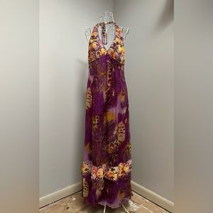 Halter Long Dress Party Evening Wedding Prom Summer backless floral crochet maxi